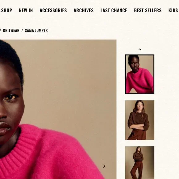 Sezane Fuschia Pink Alpaca Sweater Medium - Picture 3 of 5